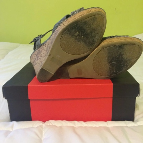 GUESS Silver/Sparkle Wedges - Picture 4 of 4